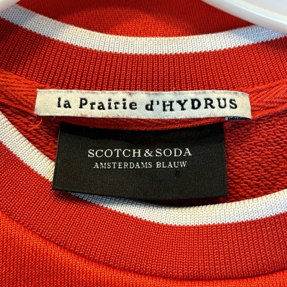 Scotch & soda la prairie d hydrus red sweatshirt with white stripe - Picture 5 of 10